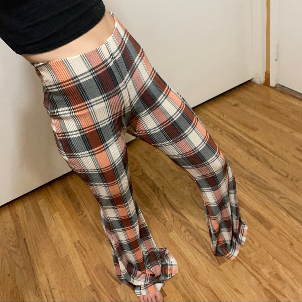 NEW ZARA Pleated Plaid Pants